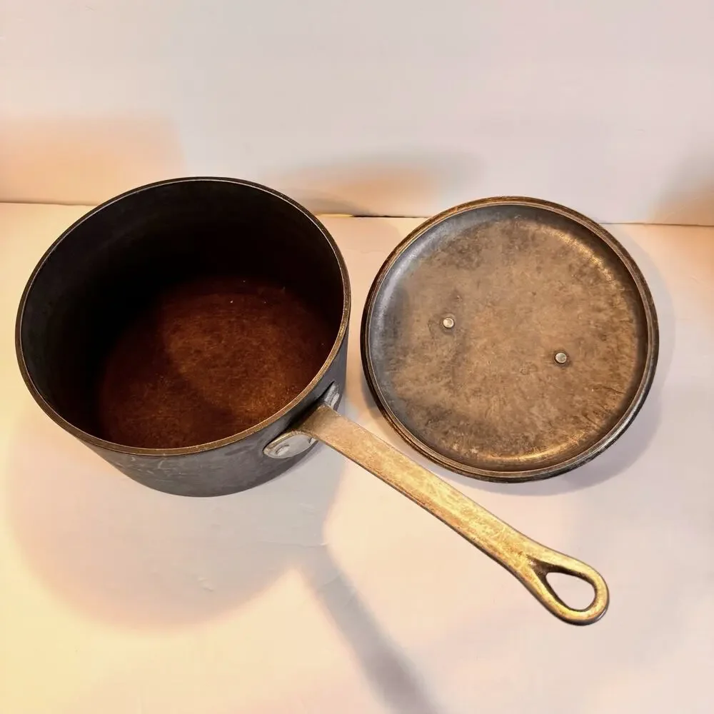 Vintage Magnalite GHC 3 Quart Sauce Pot Pan Anodized Cast Aluminum Lid USA Made.